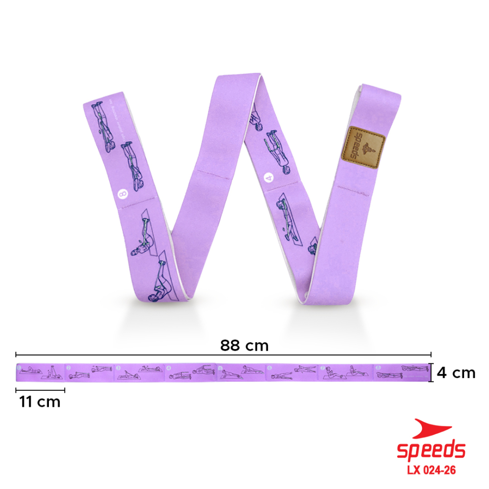 SPEEDS Yoga Strap 8 Loops Yoga Stretching Exercise Strap Woven Yoga Pilates Power Band Karet Fitness Elastis Back Band Tali 024-26
