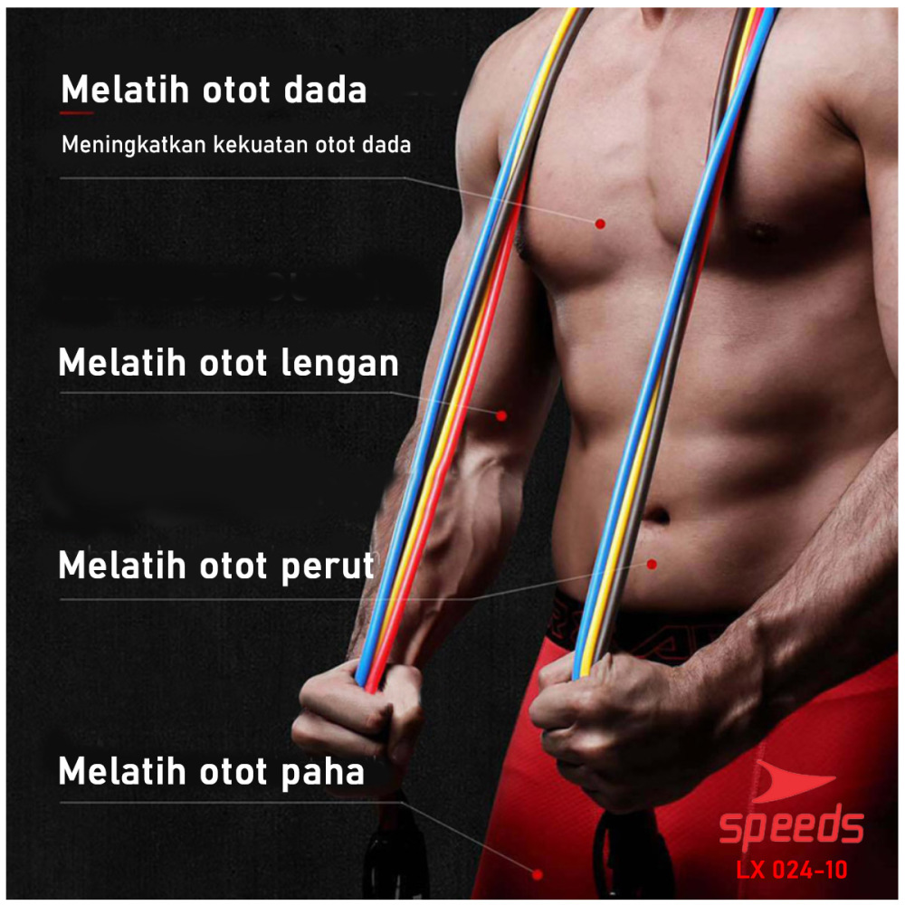 SPEEDS Resistance Bands 11 in 1 Set Tali Pembantu Premium Bands Fitness Gym Power 024-10