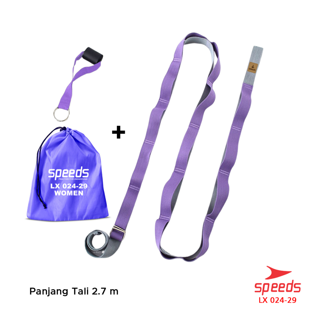SPEEDS Yoga Strap Yoga Belt Tali Yoga Ring Yoga Stretching Strap Power Band Resistance Band Karet Fitnes Legs Stretch Power Band Olahraga 024-29