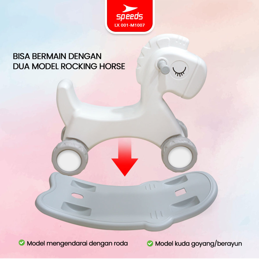 Kuda-Kudaan Anak HDPE Edukatif 1-6 Tahun Rocking Horse Mainan Anak 001-M1007