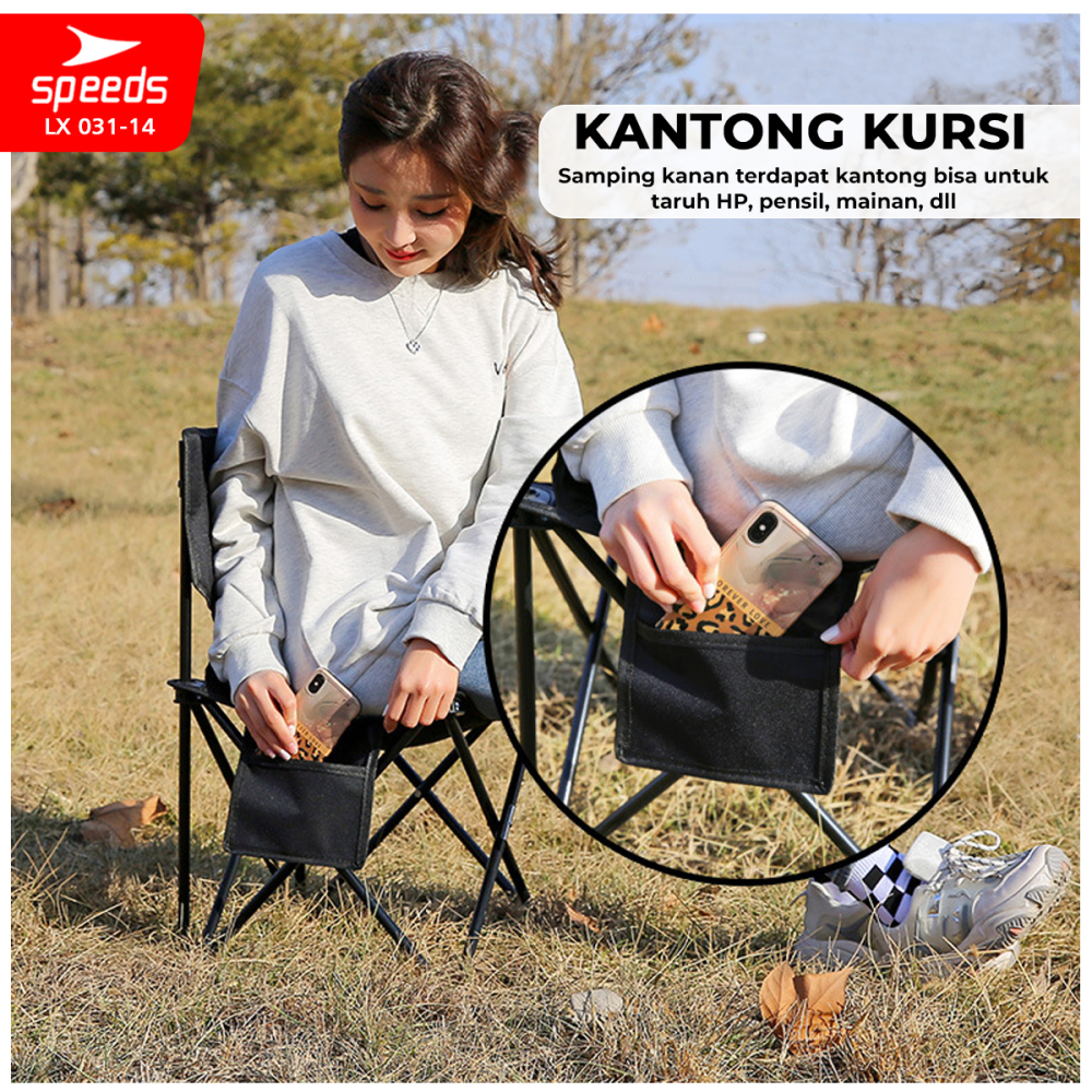 SPEEDS Kursi Lipat Berkemah Portable Kursi Gunung Kursi Sauna Bangku Foldable Chair 031-14