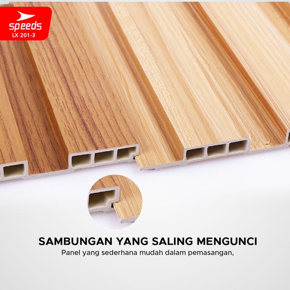 SPEEDS  Wallpanel Wood Panel WPC Panel wood Wall panel Dinding Dekorasi Ruangan Balkon Teras Premium LX 201-3