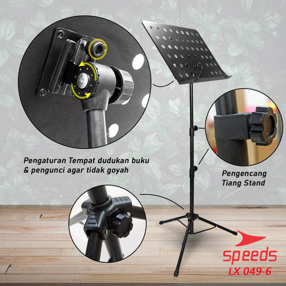 SPEEDS Alat Musik Stand Partitur Musik Sheet Stand Book Stand Partitur Besar Untuk Dewasa Buku Musik 049-6