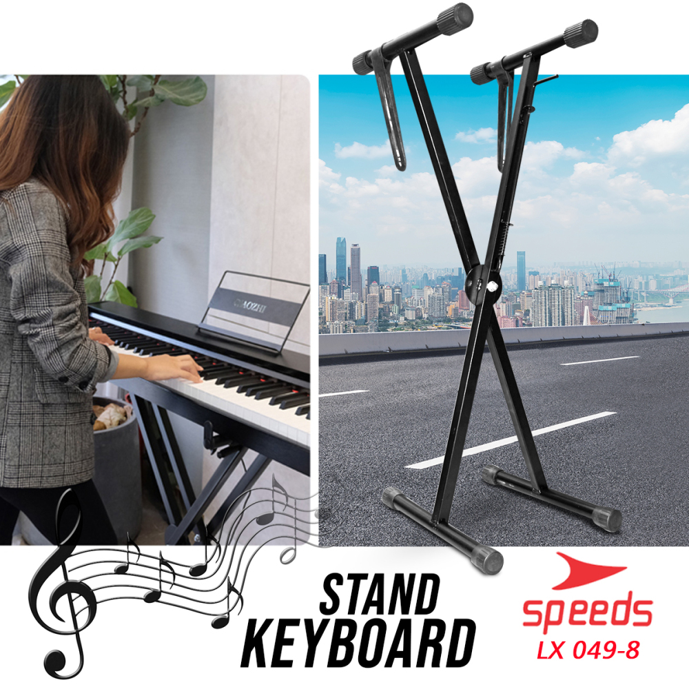 SPEEDS Alat Musik Stand Keyboard Double Model Silang Untuk Semua Piano Anak Anak Lipat Portable 049-8