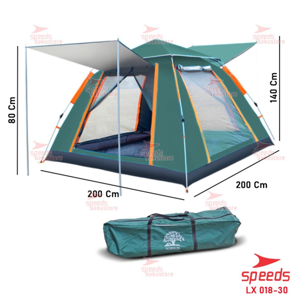 SPEEDS Tenda Camping Lipat Untuk 4-5 Orang Tenda Dome Manual Tenda Gunung Portable Waterproof 018-30
