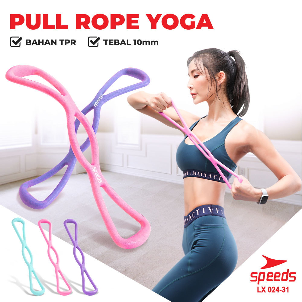 SPEEDS Yoga Pull Rope Tali Yoga 10mm Fitness Elastis Olahraga Gym Yoga Stretch Rope 024-31