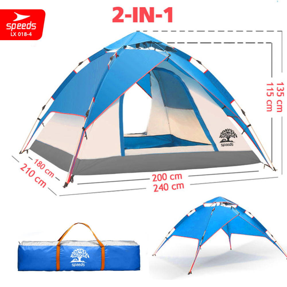 SPEEDS Tenda Camping Tenda Kemah Speeds 4 Orang Lipat Portable Import Original 018-4