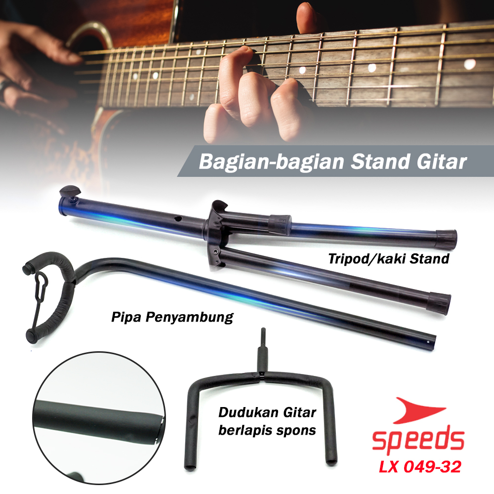 SPEEDS Stand Gitar Bass Ukulele Elektrik Dudukan Gitar Penyangga Gitar Jepitan Impor 049-32