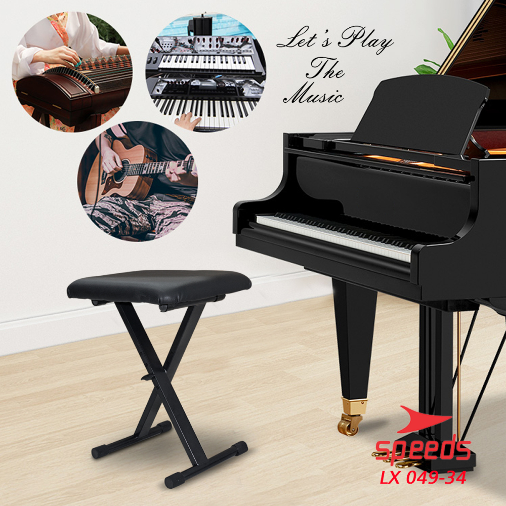 SPEEDS Alat Musik Kursi Lipat Kursi Untuk Piano Kursi Piano Portable Single Untuk Anak dan Dewasa 049-34