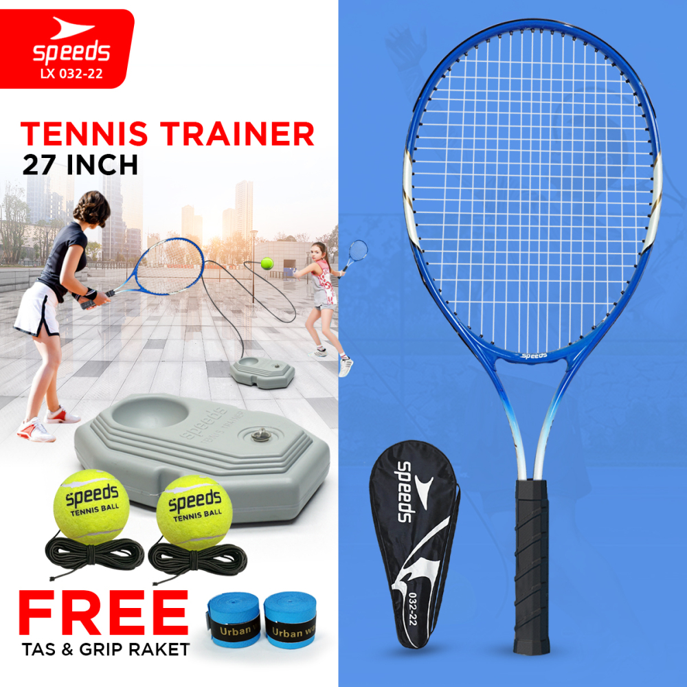 SPEEDS Raket Tennis Set Bola Raket Tenis Latihan Tenis Tennis Trainner Training Toll Exercise 27inch Olahraga Tennis Trainer 032-22