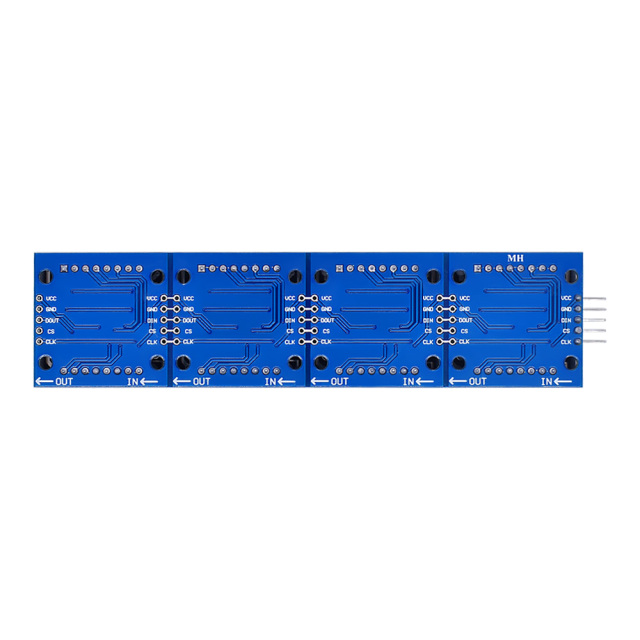 MAX7219 Dot Matrix Module  Microcontroller 4 In One Display with 5P Line Red Green Blue