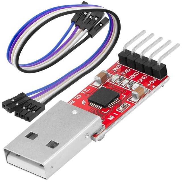 CP2102 USB to TTL Converter HW-598 for 3.3 V and 5 V with Jumper Cable Compatible with Arduino