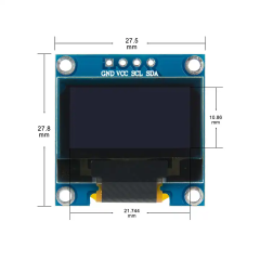 0.96 Inch OLED Display Module SSD1306 I2c Interface 128x64 Pixel Resolution