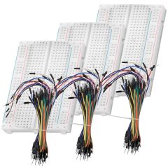Breadboard Kit - 3 x 65 Pieces Jumper Wire Cable M2M and 3 x Mini Breadboard 400 Pins