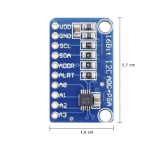 4-channel ADS1115 Miniature 16-bit Precision Analog-to-Digital Converter (ADC) Development Board Module