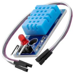 DHT11 Digital Temperature & Humidity Sensor Module with LED Indicator, Compatible with Arduino/STM32, 3-Wire Interface