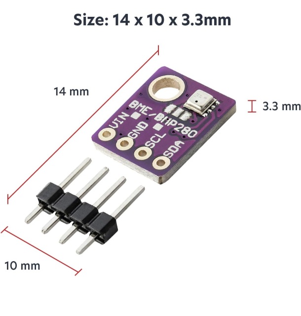 GY-BME280 3-in-1 Sensor Module – High Precision Temp, Humidity & Pressure I2C/SPI Board for Arduino ESP32 Weather Station