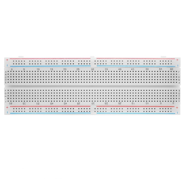 MB-102 Solderless Breadboard – 830 Tie Points, Dual Power Rails, Self-Adhesive Backing for Arduino & DIY Electronics Prototyping