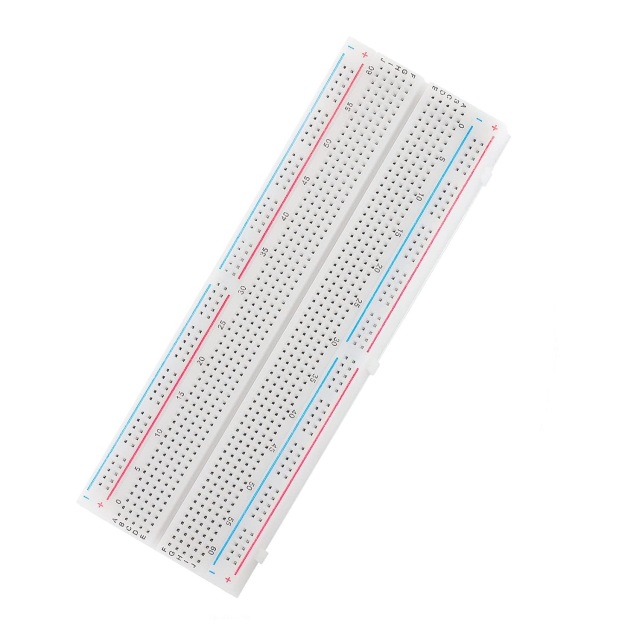 MB-102 Solderless Breadboard – 830 Tie Points, Dual Power Rails, Self-Adhesive Backing for Arduino & DIY Electronics Prototyping