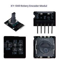 KY-040 Rotary Encoder Module | Incremental Rotary Switch | With Push Button | 5V Digital Sensor | For Arduino/STM32/3D Printer Control Panel | Industrial Knob Potentiometer