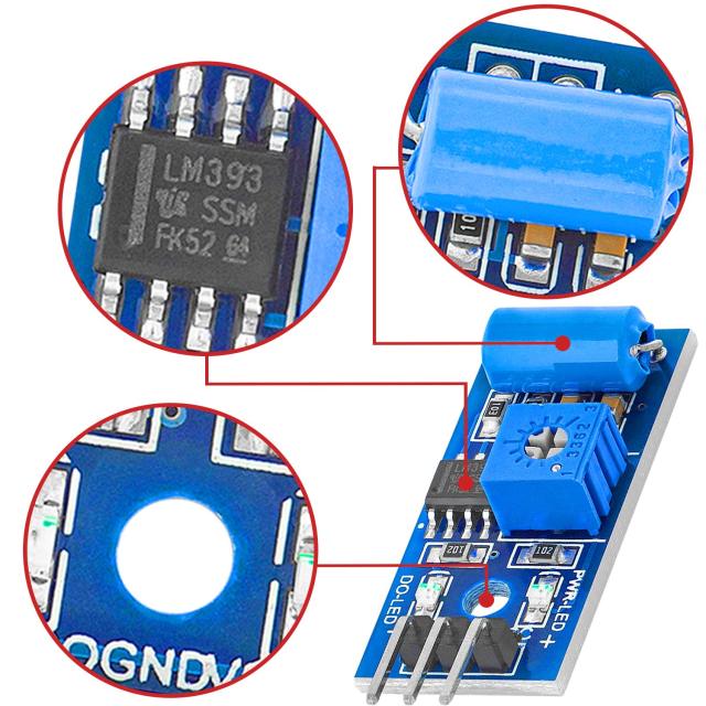 SW-420 Vibration Sensor Module - 3.3V-5V Digital Output, Normally Closed Shock Detector for Alarm Systems