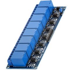 8-Channel Optocoupler Relay Module - DC5V PLC Control Board with Indicator Light