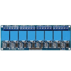 8-Channel Optocoupler Relay Module - DC5V PLC Control Board with Indicator Light