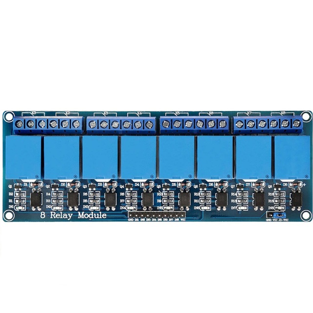 8-Channel Optocoupler Relay Module - DC5V PLC Control Board with Indicator Light