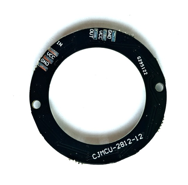 5V WS2812 RGB LED Ring 12 Pixels 38mm Addressable Light Strip Wholesale Supplier