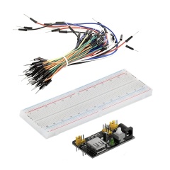 Wholesale  MB102 breadboard, black power module, 830-hole large breadboard, 65 sets of colorful jumper wires breadline set