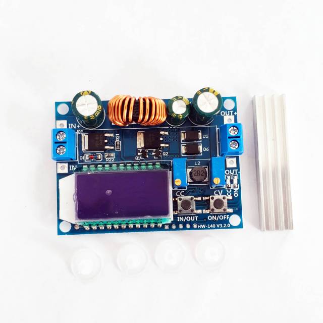 LCD Digital Display DC-DC Buck Boost Converter 0.5-30V 4A 50W Adjustable CV CC Power Supply Module With Heat Sink