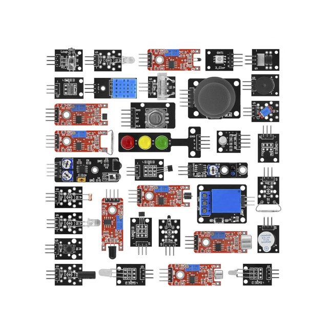 35 In 1 Multi-Function Sensor Module Kit, Universal Microcontroller Electronic Training Detector Sensors, Maker DIY Experiment Compartment Storage Case