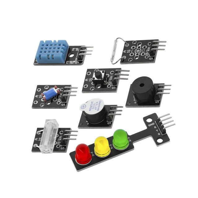 35 In 1 Multi-Function Sensor Module Kit, Universal Microcontroller Electronic Training Detector Sensors, Maker DIY Experiment Compartment Storage Case