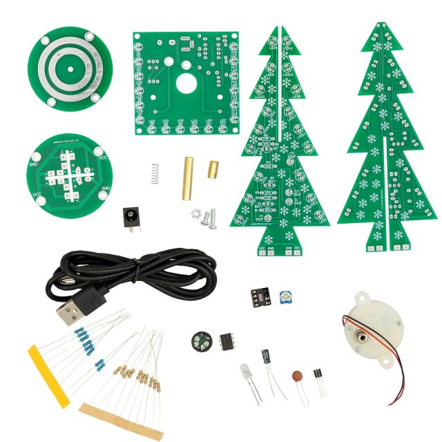 Colorful LED Waterfall Light Christmas Tree DIY Electronic Kit - DIY soldering, lighting up the festive atmosphere
