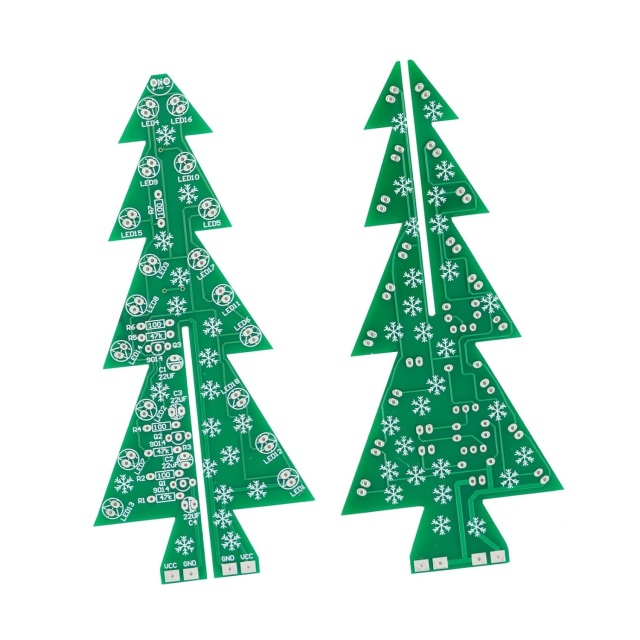 Colorful LED Waterfall Light Christmas Tree DIY Electronic Kit - DIY soldering, lighting up the festive atmosphere