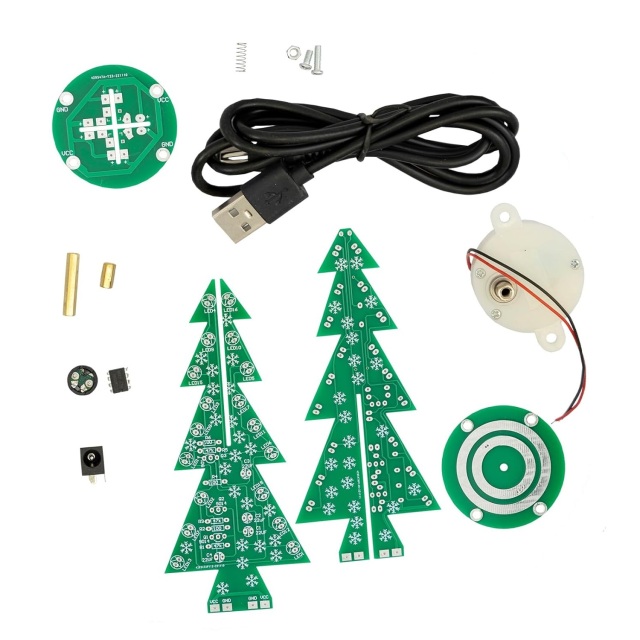 Colorful LED Waterfall Light Christmas Tree DIY Electronic Kit - DIY soldering, lighting up the festive atmosphere