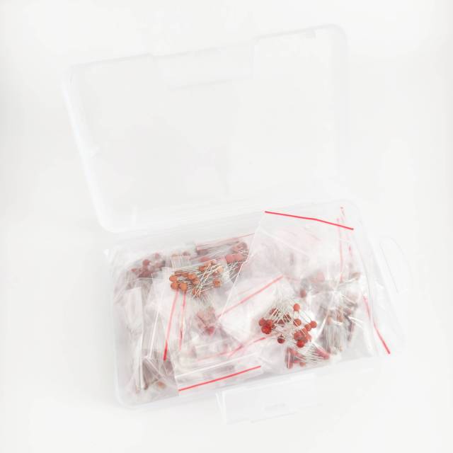 1000-Piece Ceramic Capacitor Kit – 50 Values (1pF–100nF), 20pcs Each, with Labeled Storage Box