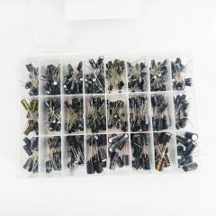 Assorted Radial Aluminum Electrolytic Capacitors Kit, 24 Values 500pcs Through Hole Electrolytic Capacitor Assortment Set for Electronic Circuit Repair DIY Projects