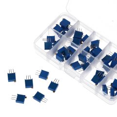3296W Precision Multi-turn Potentiometer Kit - 10 Common Resistance Values with Storage Box