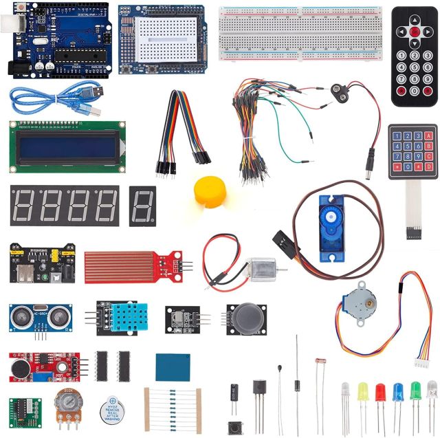 Universal MCU Starter Learning Kit Full Set Electronic Experiment Components with Breadboard LED Sensor Modules Storage Box