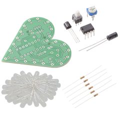 Heart Shape Breathing Lamp DIY Kit - LM358 Chip Driven, DC 4V-6V, Includes Full Components & Soldering Guide