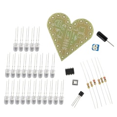 Heart Shape Breathing Lamp DIY Kit - LM358 Chip Driven, DC 4V-6V, Includes Full Components & Soldering Guide