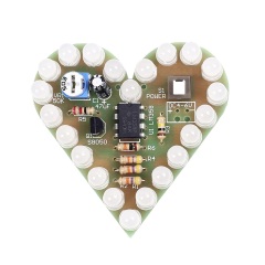 Heart Shape Breathing Lamp DIY Kit - LM358 Chip Driven, DC 4V-6V, Includes Full Components & Soldering Guide
