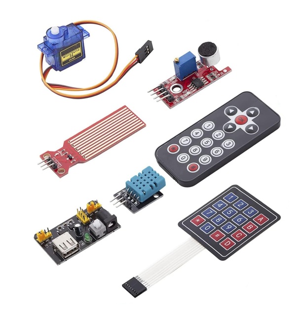 Universal MCU Starter Learning Kit Full Set Electronic Experiment Components with Breadboard LED Sensor Modules Storage Box