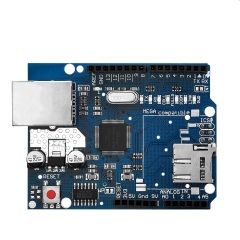 W5100 Ethernet Network Shield with SD Card Slot – Compatible for UNO R3 & MEGA 2560 Development Boards