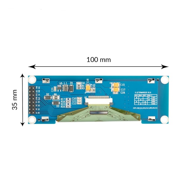 3.12" OLED Display Module - 256x64 Resolution + SSD1322 Driver, SPI Interface Compatible with Arduino/ESP8266