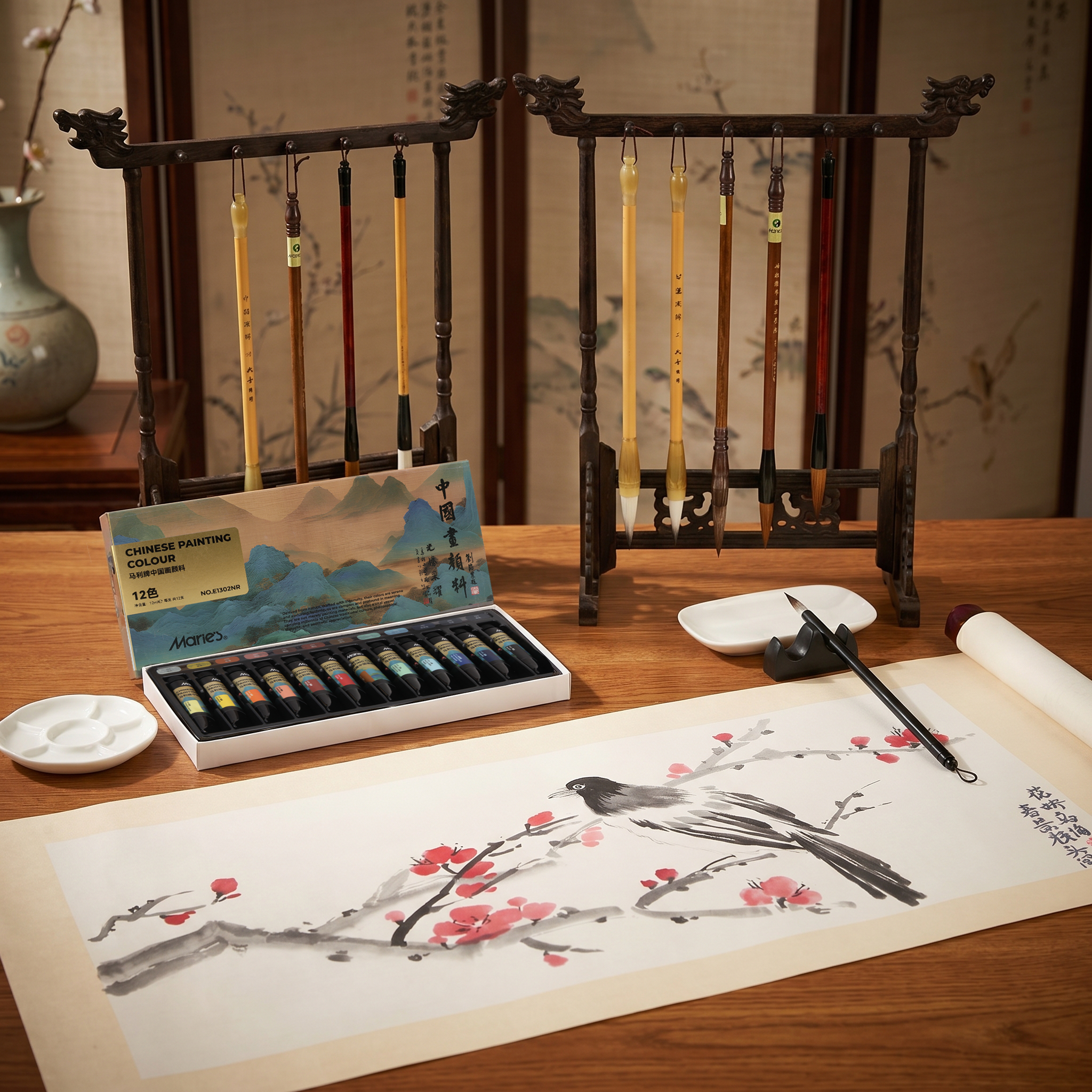 Marie's 12-Color Chinese Painting Paints