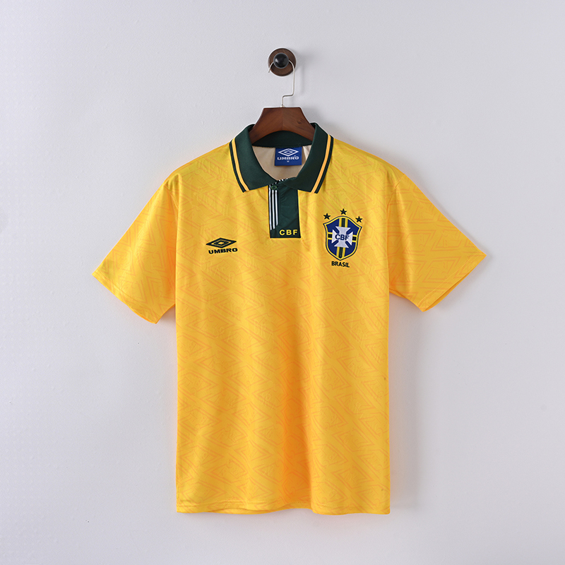 Retro 1991 1993 Brazil Home Soccer Jerseys