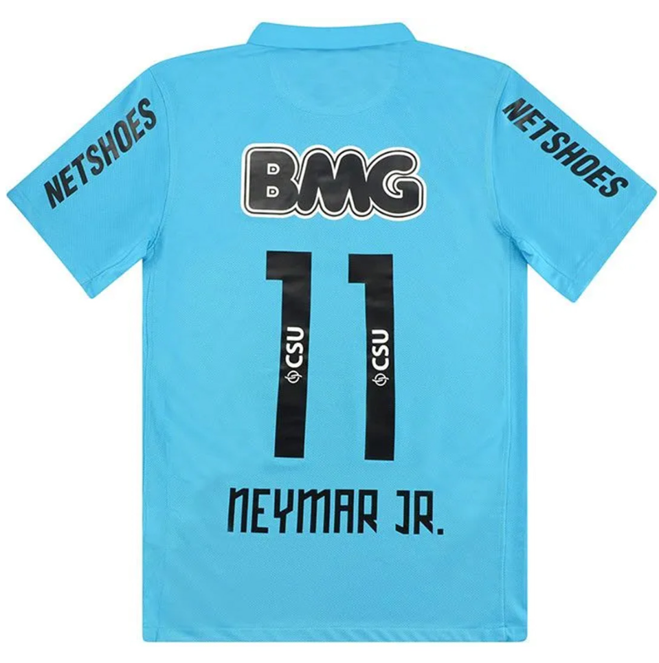 Retro 2012 Santos 3rd away black and white Soccer Jersey Neymar JR 11