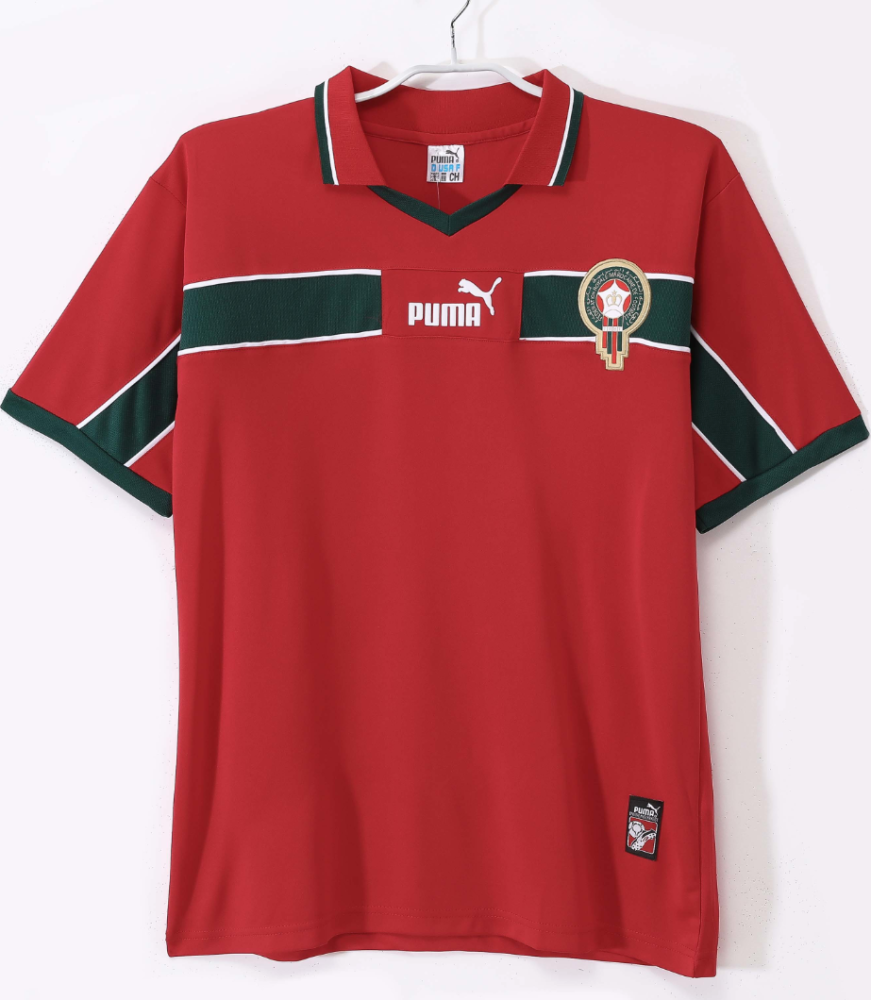 Retro 1998 Morocco Away Red Soccer Jersey – Men's Classic Football Shirt